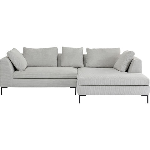 Corner Sofa Gianni Cord Grey Right