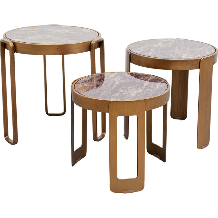 Coffee Table Perelli Brass 3 Set, Concrete Coffee Table Freedom