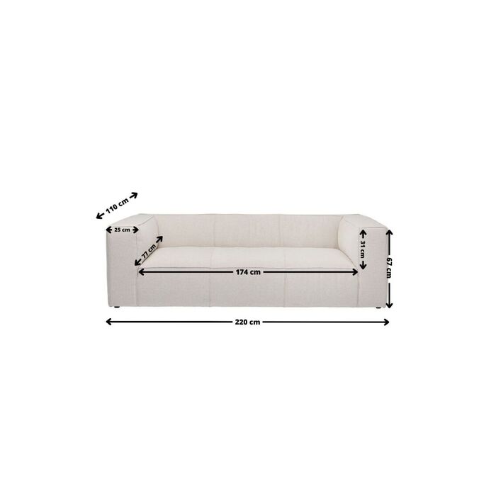 Sofa Cubetto 3-Sitzer Creme 220cm