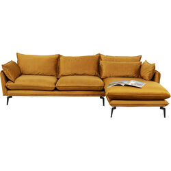 Ecksofa Monza Rechts Velvet Curry 296cm