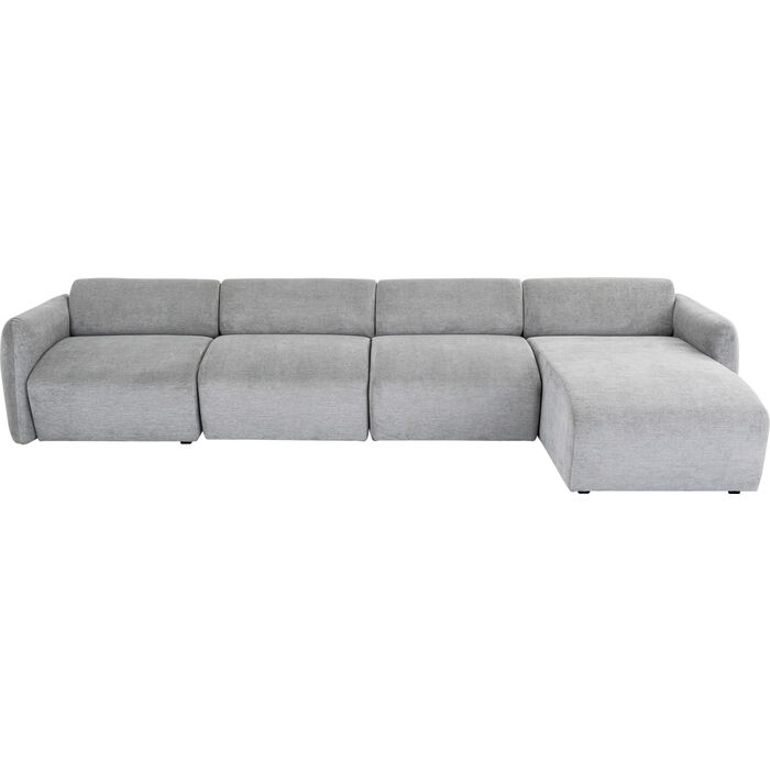 Canapé d'angle Lucca gris droite 331cm