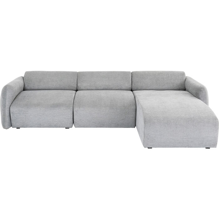 Canapé d'angle Lucca gris droite 255cm