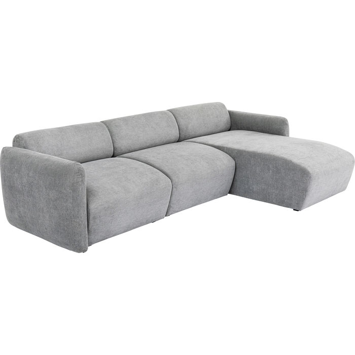 Canapé d'angle Lucca gris droite 255cm