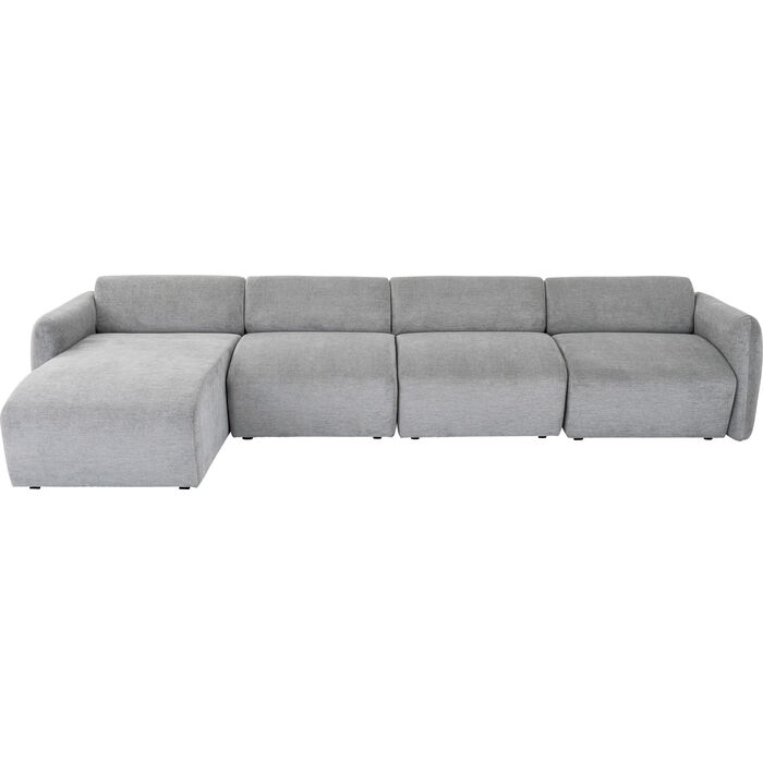 Canapé d'angle Lucca gris gauche 331cm