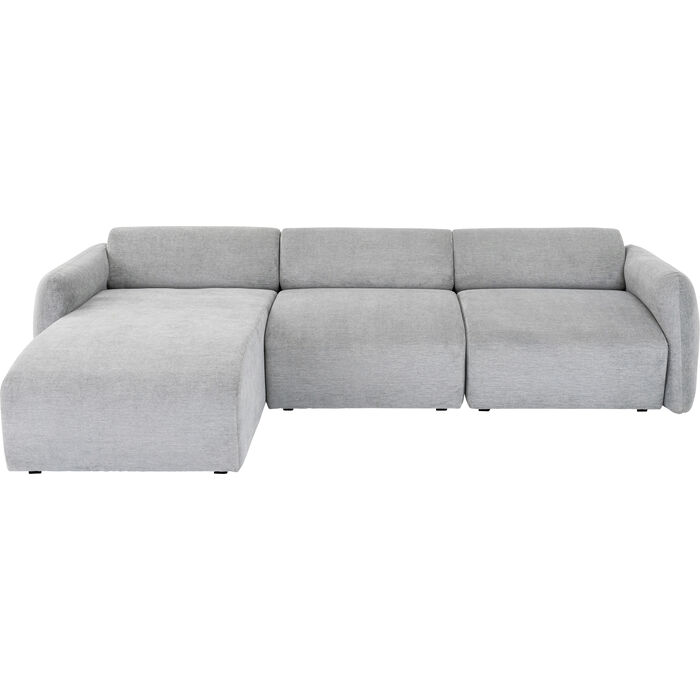 Canapé d'angle Lucca gris gauche 255cm