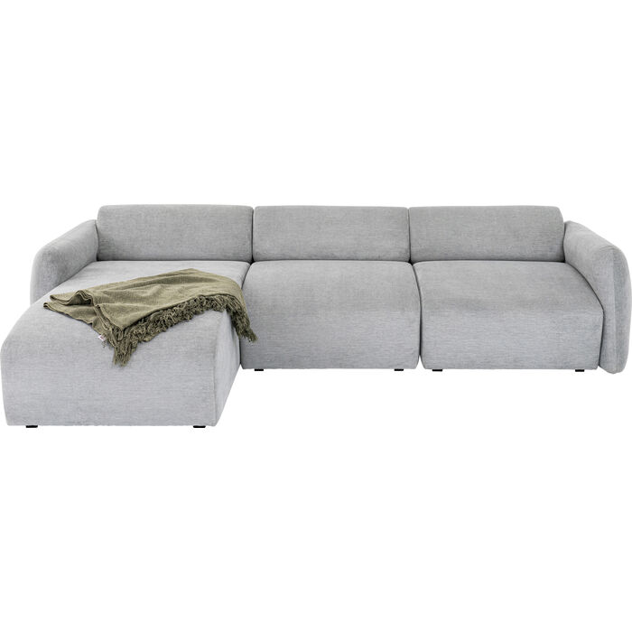 Canapé d'angle Lucca gris gauche 255cm