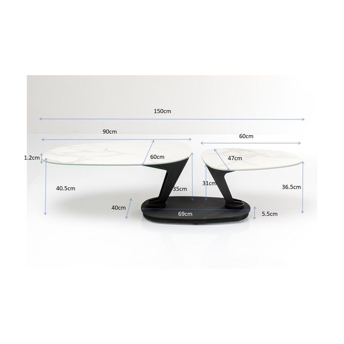 Couchtisch Franklin Weiß 150x58cm