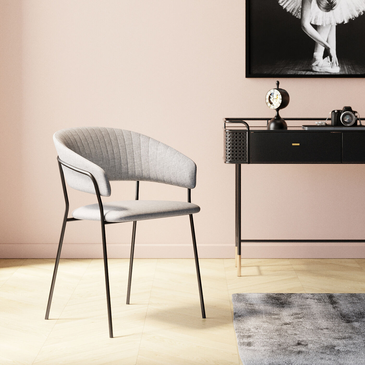 Chair with Armrest Belle Beige (2/Set) KARE KARE B2B