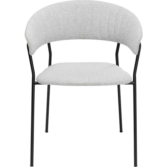 Chair with Armrest Belle Light Grey (2/Set)