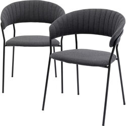 Silla reposabrazos Belle antracita (2/Set)