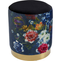 Taburete Cherry Flower negro latón Ø32cm