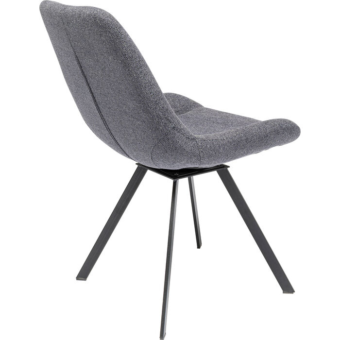 Chaise pivotante en tissu gris et acier - Baron - Kare Design