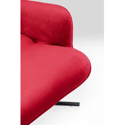 Sillón giratorio Oscar Velvet rojo