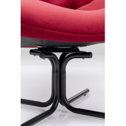 Fauteuil pivotant Oscar velours rouge