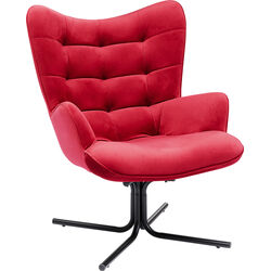 Fauteuil pivotant Oscar velours rouge