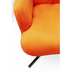 Fauteuil pivotant Oscar velours orange