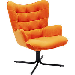 Fauteuil pivotant Oscar velours orange