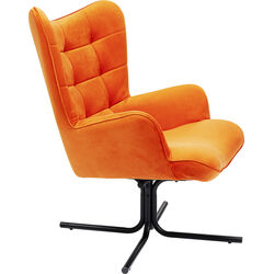 Sillón giratorio Oscar Velvet naranja