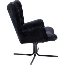 Fauteuil pivotant Oscar velours noir