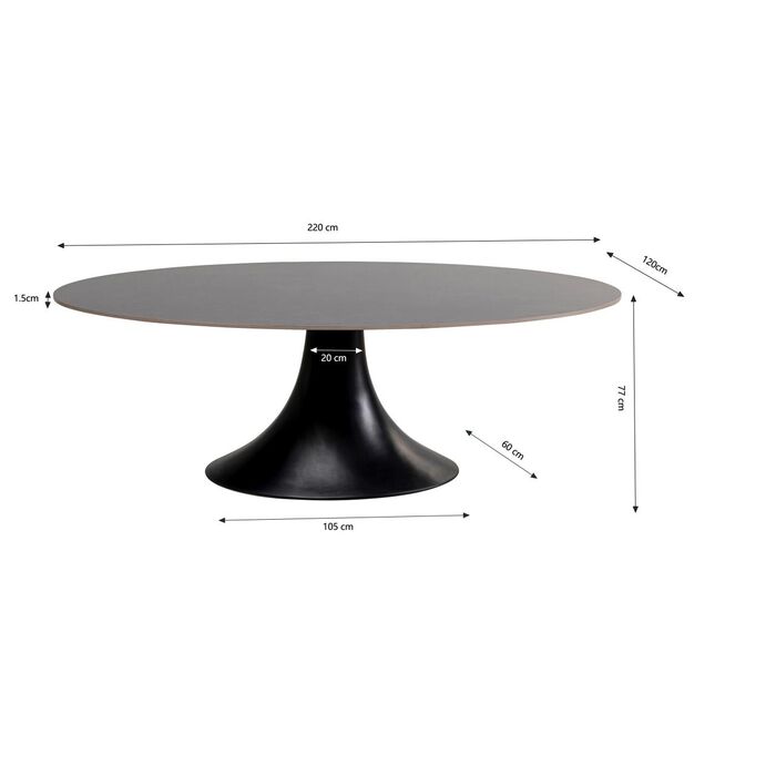 Tisch Grande Possibilita Schwarz 220x120cm