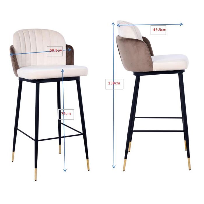 Barstuhl Hojas Beige