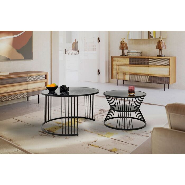 Couchtisch Roma Schwarz (2/Set)