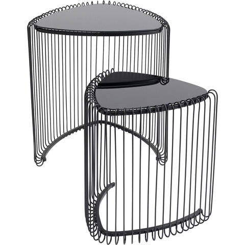 Tables d appoint Wire Triangle noir (2/Set)