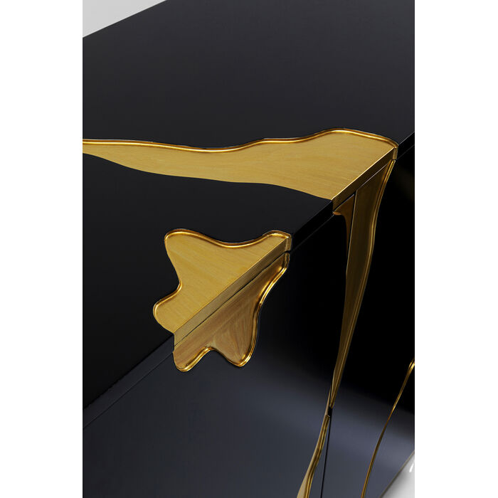 Sideboard Cracked Black Gold 165x80cm