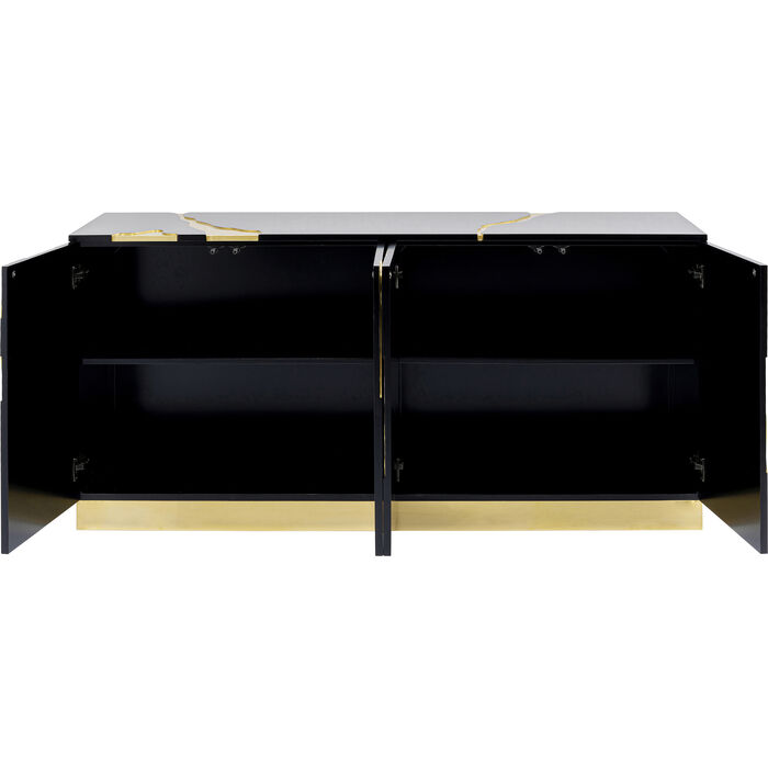 Credenza Cracked nero oro 165x80cm