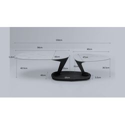 Couchtisch Franklin Schwarz 150x58cm