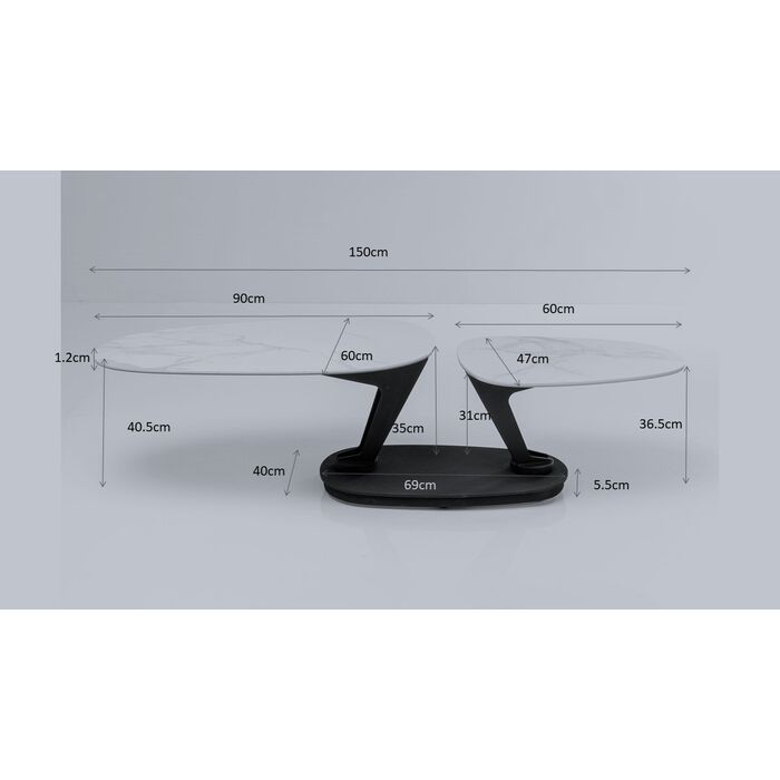 Couchtisch Franklin Schwarz 150x58cm