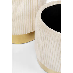 Tabouret Cherry Storage Cord Creme (2/Set)