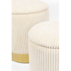 Tabouret Cherry Storage Cord Creme (2/Set)