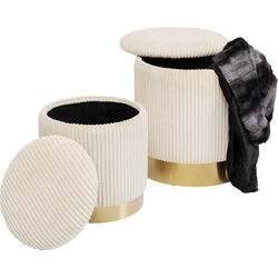 Tabouret Cherry Storage Cord Creme (2/Set)