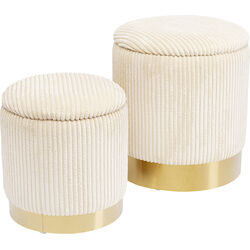 Tabouret Cherry Storage Cord Creme (2/Set)