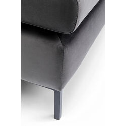 Hocker Gianni Velvet Grau Schwarz