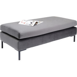 Hocker Gianni Velvet Grau Schwarz