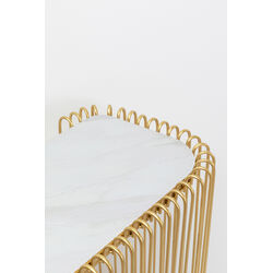 Console Wire Glass Marble Gold 142x89cm