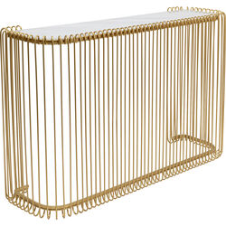 Console Wire vetro marmo oro 142x89cm