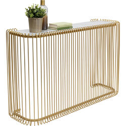 Console Wire vetro marmo oro 142x89cm