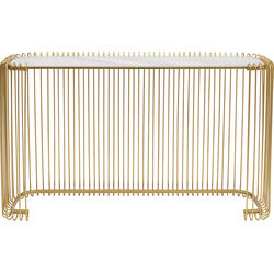 Console Wire Glass Marble Gold 142x89cm