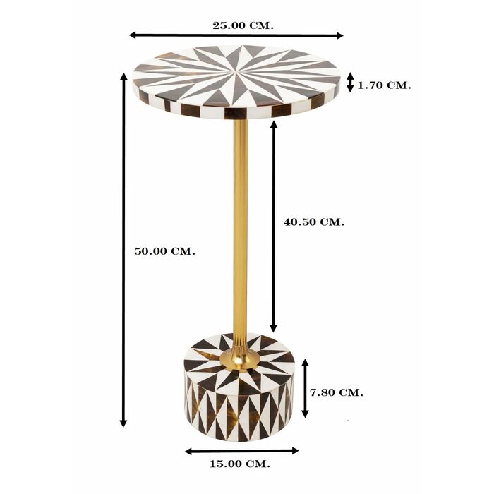 Beistelltisch Domero Star Braun Weiß Ø25cm