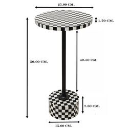 Beistelltisch Domero Chess Schwarz Weiß Ø25cm