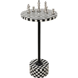 Beistelltisch Domero Chess Schwarz Weiß Ø25cm