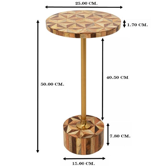 Beistelltisch Domero Geo Braun Ø25cm