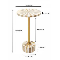 Beistelltisch Domero Cirque Gold Weiß Ø25cm