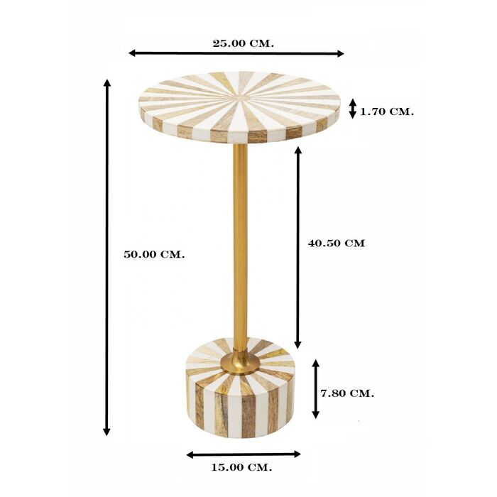 Beistelltisch Domero Cirque Gold Weiß Ø25cm