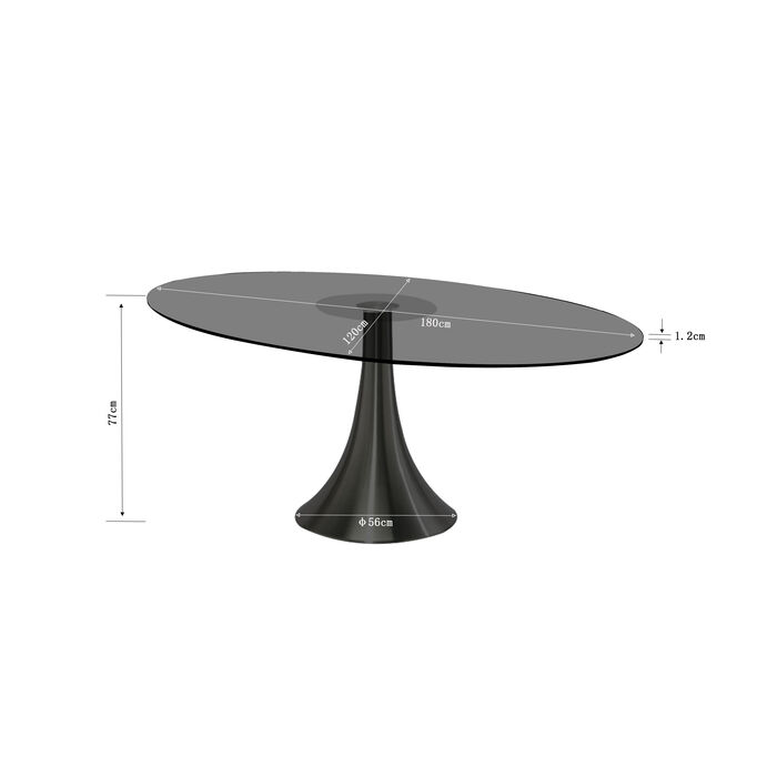 Tisch Grande Possibilita Smoke Glas 180x120cm