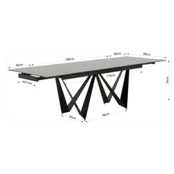 Ausziehtisch Sandra 180(40+40)x90cm