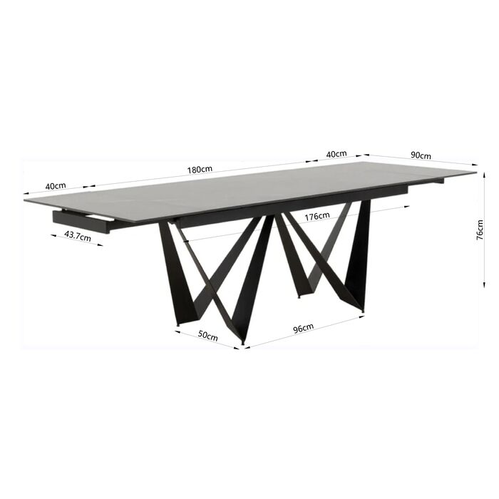 Ausziehtisch Sandra 180(40+40)x90cm
